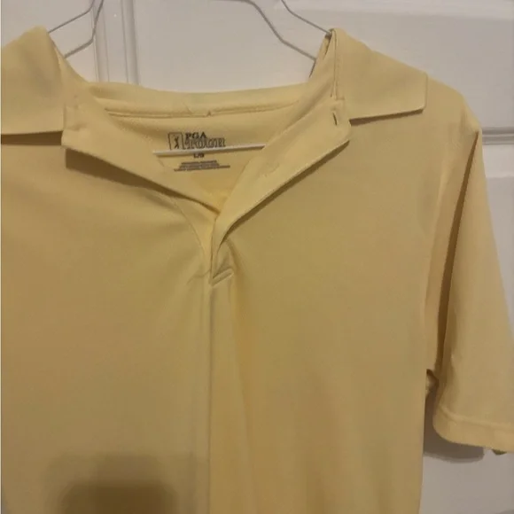 PGA Tour Polo Shirt Men's LG Yellow Pro Series Golf Polyester Athleisure - Picture 4 of 13